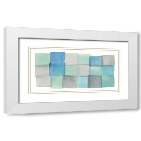 Overlap III White Modern Wood Framed Art Print with Double Matting by Schick, Mike
