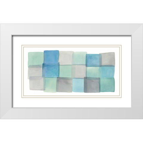 Overlap III White Modern Wood Framed Art Print with Double Matting by Schick, Mike