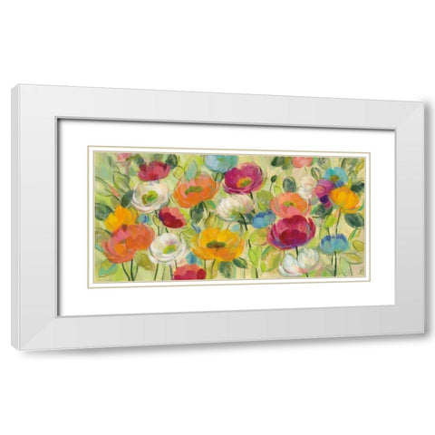 Chartreuse Garden White Modern Wood Framed Art Print with Double Matting by Vassileva, Silvia