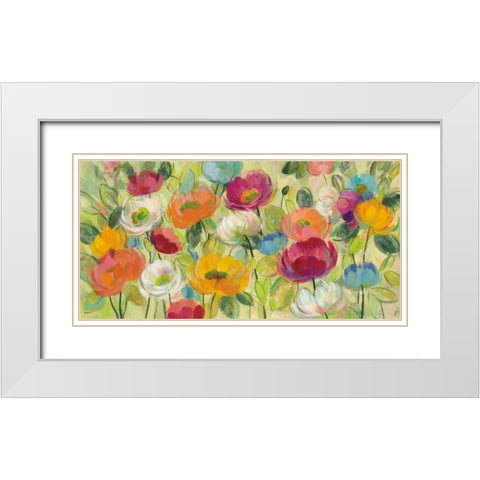 Chartreuse Garden White Modern Wood Framed Art Print with Double Matting by Vassileva, Silvia