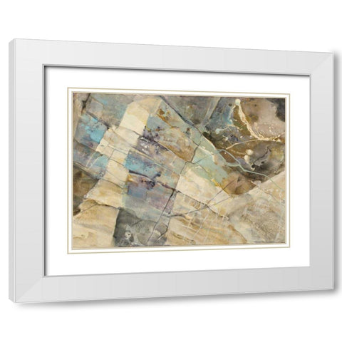 Rock IV White Modern Wood Framed Art Print with Double Matting by Hristova, Albena