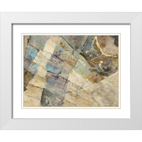 Rock IV White Modern Wood Framed Art Print with Double Matting by Hristova, Albena
