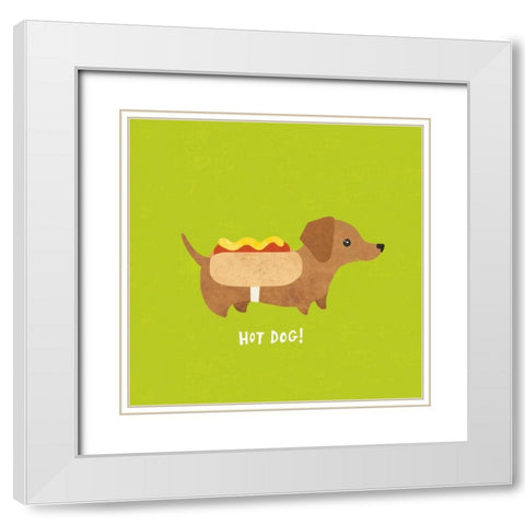 Good Dogs Dachshund Bright White Modern Wood Framed Art Print with Double Matting by Hershey, Moira