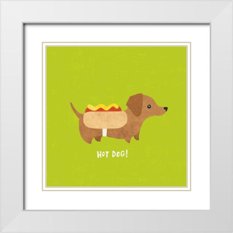 Good Dogs Dachshund Bright White Modern Wood Framed Art Print with Double Matting by Hershey, Moira