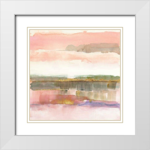Influence of Line and Color Gold Crop White Modern Wood Framed Art Print with Double Matting by Schick, Mike