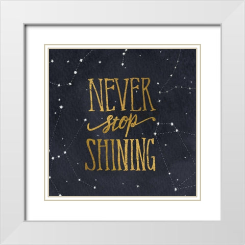 Starry Words II v.3 Gold White Modern Wood Framed Art Print with Double Matting by Miller, Sara Zieve