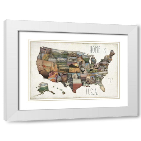 InstaStates IX White Modern Wood Framed Art Print with Double Matting by Aiken, Jess