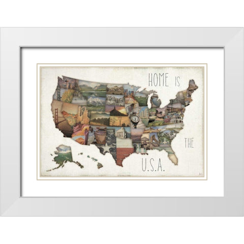 InstaStates IX White Modern Wood Framed Art Print with Double Matting by Aiken, Jess