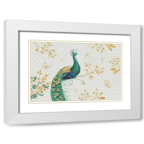 Ornate Peacock I Master White Modern Wood Framed Art Print with Double Matting by Brissonnet, Daphne