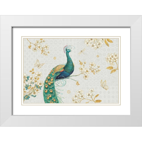 Ornate Peacock I Master White Modern Wood Framed Art Print with Double Matting by Brissonnet, Daphne