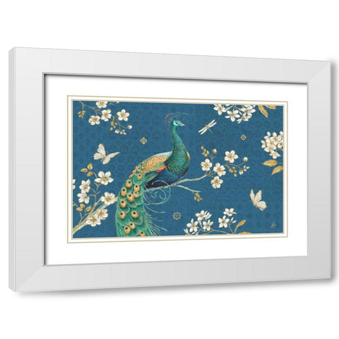 Ornate Peacock III Master White Modern Wood Framed Art Print with Double Matting by Daphne, Brissonnet