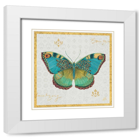 Bohemian Wings Butterfly I White Modern Wood Framed Art Print with Double Matting by Brissonnet, Daphne