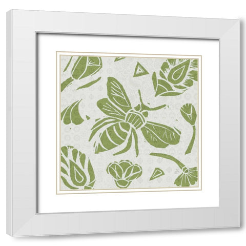 Nordic Woodcut VI Master White Modern Wood Framed Art Print with Double Matting by Daphne, Brissonnet