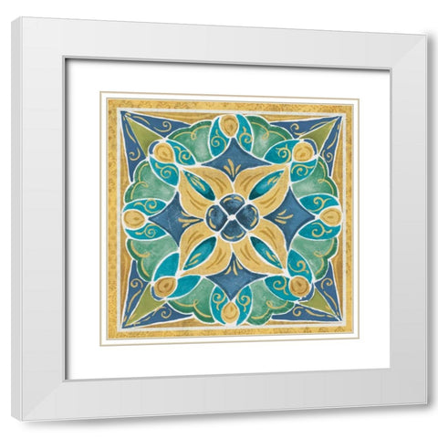 Free Bird Mexican Tiles II White Modern Wood Framed Art Print with Double Matting by Brissonnet, Daphne