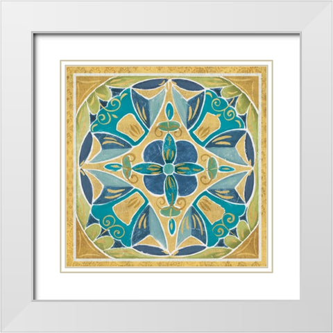 Free Bird Mexican Tiles III White Modern Wood Framed Art Print with Double Matting by Brissonnet, Daphne