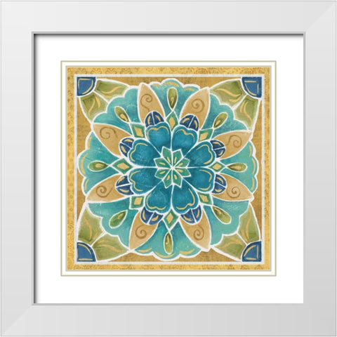 Free Bird Mexican Tiles IV White Modern Wood Framed Art Print with Double Matting by Brissonnet, Daphne