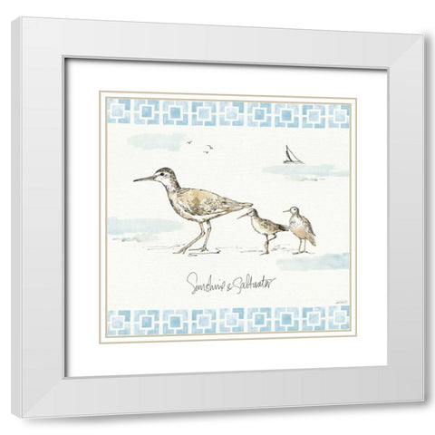 Sandpiper Sea II White Modern Wood Framed Art Print with Double Matting by Tavoletti, Anne