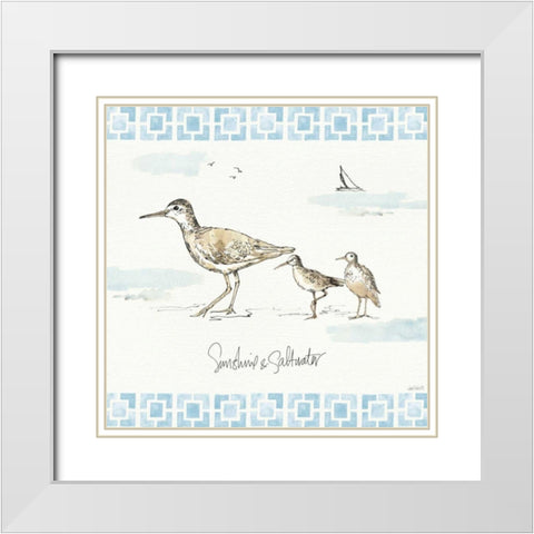 Sandpiper Sea II White Modern Wood Framed Art Print with Double Matting by Tavoletti, Anne