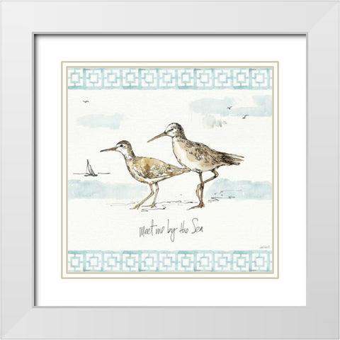 Sandpiper Sea IV White Modern Wood Framed Art Print with Double Matting by Tavoletti, Anne