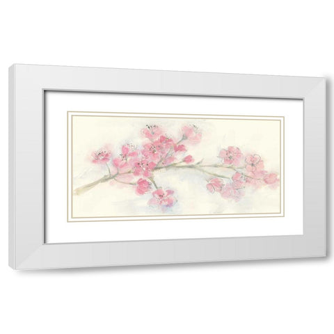 Cherry Blossom I White Modern Wood Framed Art Print with Double Matting by Paschke, Chris