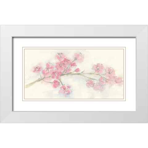 Cherry Blossom I White Modern Wood Framed Art Print with Double Matting by Paschke, Chris