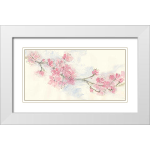 Cherry Blossom II White Modern Wood Framed Art Print with Double Matting by Paschke, Chris