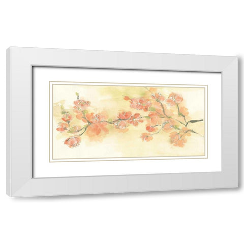 Tinted Blossoms I White Modern Wood Framed Art Print with Double Matting by Paschke, Chris