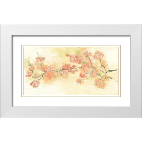 Tinted Blossoms I White Modern Wood Framed Art Print with Double Matting by Paschke, Chris