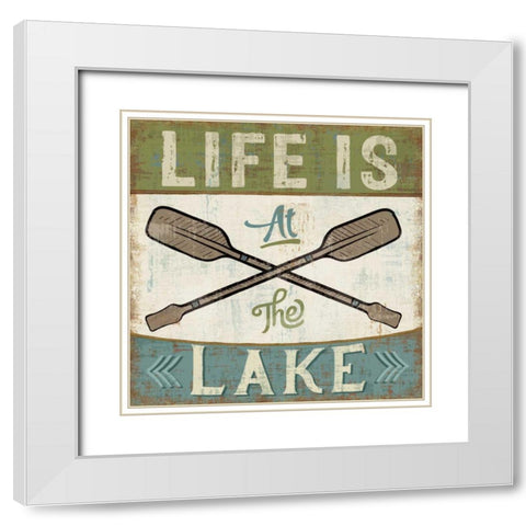 By the Lake I White Modern Wood Framed Art Print with Double Matting by Pela Studio