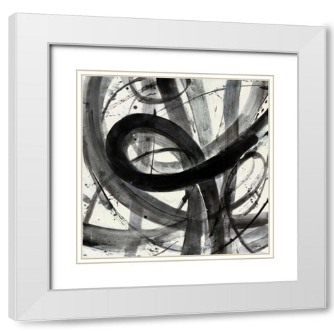 Roller Coaster I on White  White Modern Wood Framed Art Print with Double Matting by Hristova, Albena