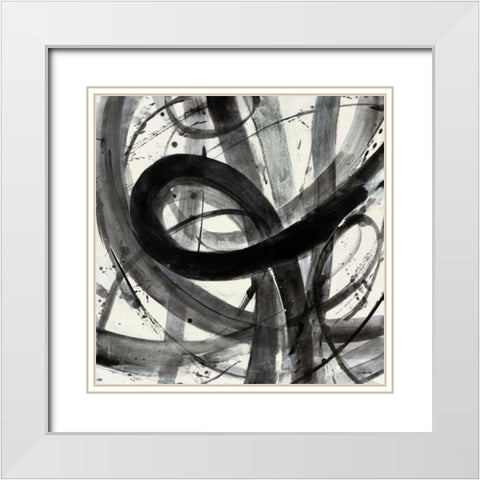 Roller Coaster I on White  White Modern Wood Framed Art Print with Double Matting by Hristova, Albena