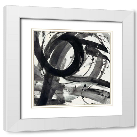 Roller Coaster II on White  White Modern Wood Framed Art Print with Double Matting by Hristova, Albena