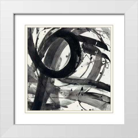 Roller Coaster II on White  White Modern Wood Framed Art Print with Double Matting by Hristova, Albena
