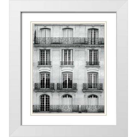 Across the Street I White Modern Wood Framed Art Print with Double Matting by Marshall, Laura