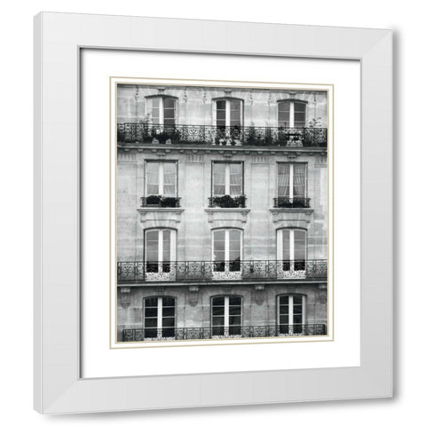 Across the Street II  White Modern Wood Framed Art Print with Double Matting by Marshall, Laura
