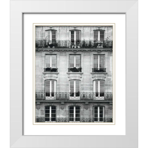 Across the Street II  White Modern Wood Framed Art Print with Double Matting by Marshall, Laura