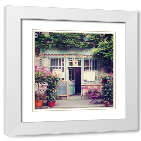 Au Vieux Paris White Modern Wood Framed Art Print with Double Matting by Marshall, Laura