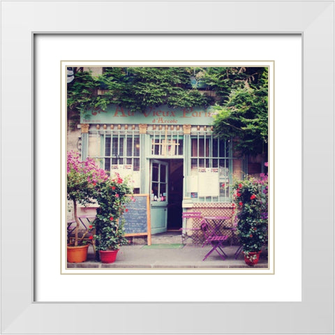 Au Vieux Paris White Modern Wood Framed Art Print with Double Matting by Marshall, Laura