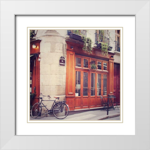 Rue Chanoinesse White Modern Wood Framed Art Print with Double Matting by Marshall, Laura