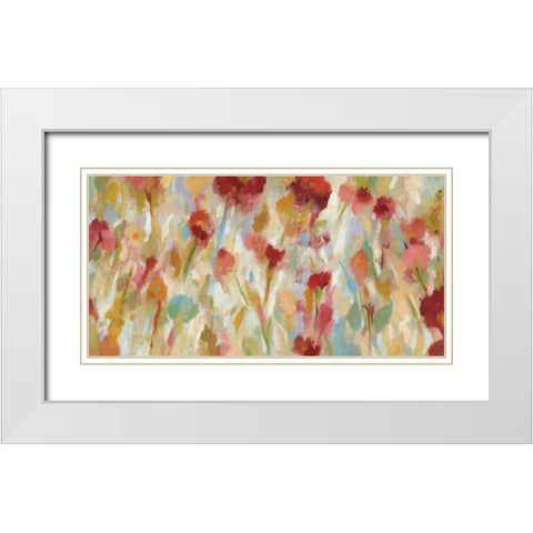 Breezy Floral I White Modern Wood Framed Art Print with Double Matting by Vassileva, Silvia
