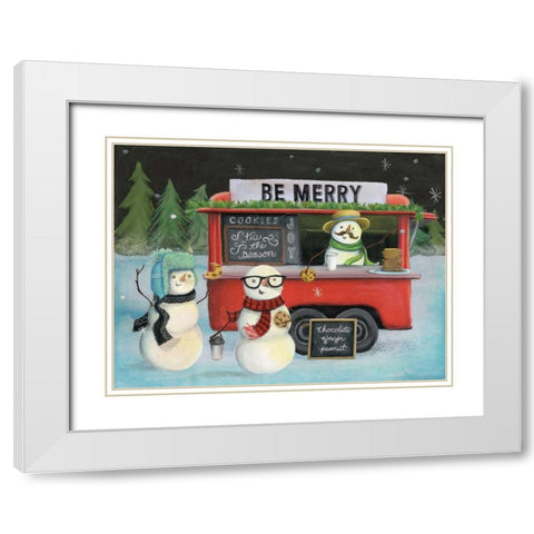 Christmas on Wheels III White Modern Wood Framed Art Print with Double Matting by Urban, Mary