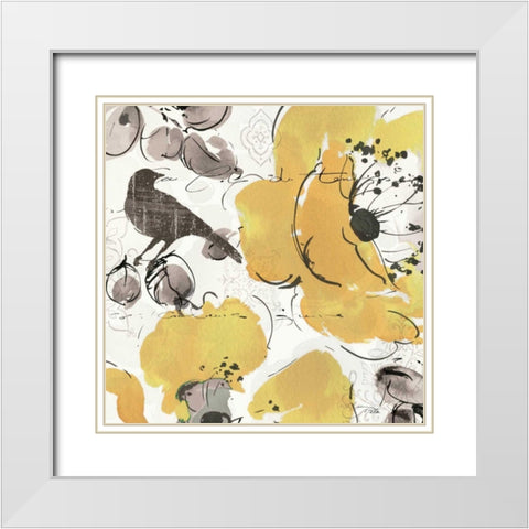 Watercolorful III White Modern Wood Framed Art Print with Double Matting by Pela Studio