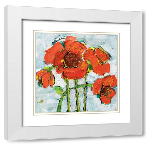 POP Square v.2 White Modern Wood Framed Art Print with Double Matting by Day, Kellie