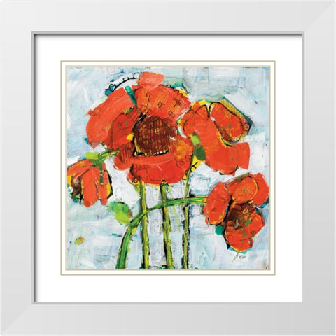 POP Square v.2 White Modern Wood Framed Art Print with Double Matting by Day, Kellie