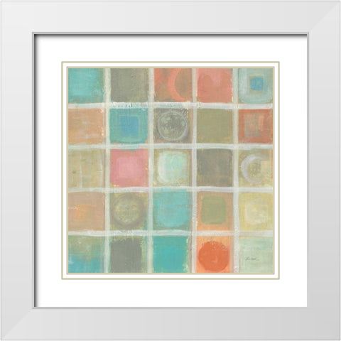 Sea Glass Mosaic Tile III White Modern Wood Framed Art Print with Double Matting by Vassileva, Silvia