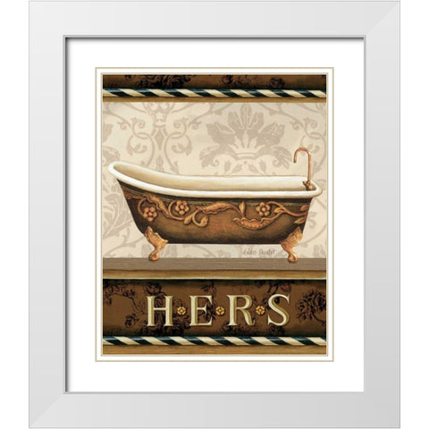 Bourgoisie Bath II White Modern Wood Framed Art Print with Double Matting by Audit, Lisa