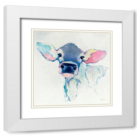 Bessie  White Modern Wood Framed Art Print with Double Matting by Tillmon, Avery