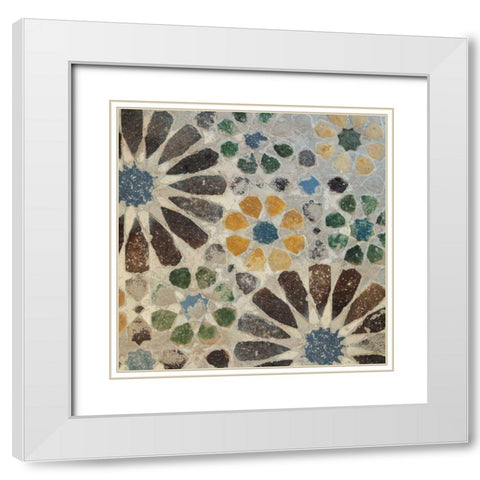 Alhambra Tile II White Modern Wood Framed Art Print with Double Matting by Schlabach, Sue