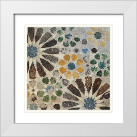 Alhambra Tile II White Modern Wood Framed Art Print with Double Matting by Schlabach, Sue