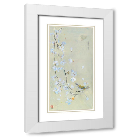 The Bird Family I White Modern Wood Framed Art Print with Double Matting by Day, Kellie